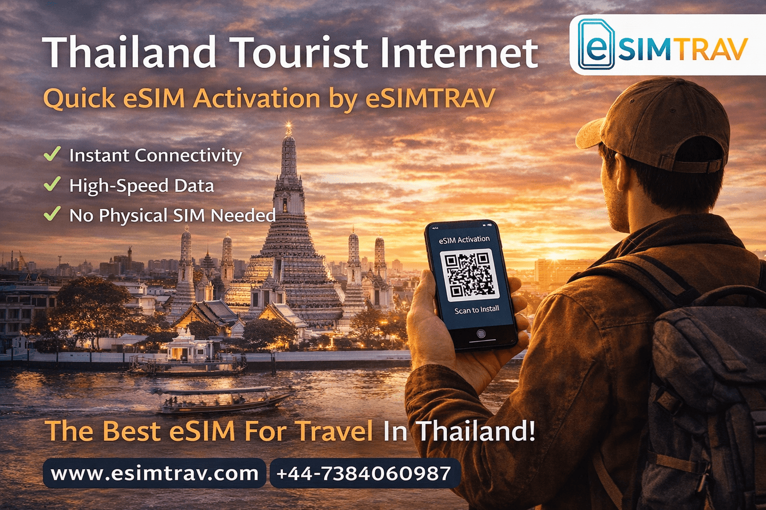Thailand Tourist Internet – Quick eSIM Activation by eSIMTRAV