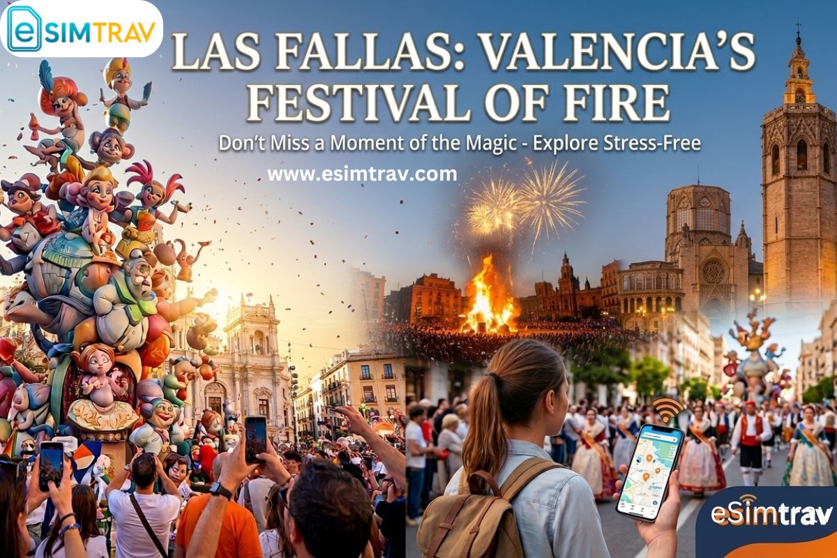 Spain Travel eSIM for Las Fallas Festival in Valencia | esimtrav