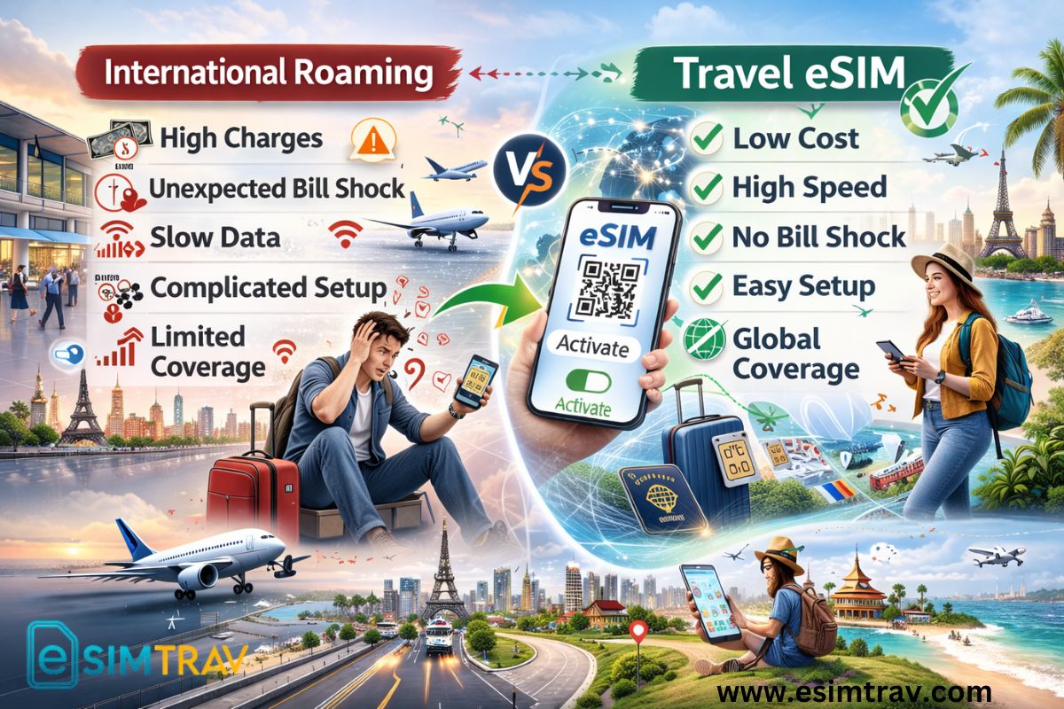 What's the difference between travel eSIM and International Roaming?